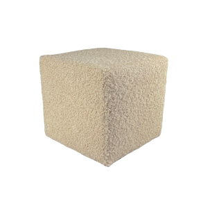 Pufa 40×40 cm kwadratowa ROLF baranek bouclé podnóżek beżowa 795029 Pufa 40×40 cm kwadratowa ROLF baranek bouclé podnóżek beżowa 795029