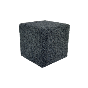 Pufa 40×40 cm kwadratowa ROLF baranek bouclé podnóżek ciemno szara 795093 Pufa 40×40 cm kwadratowa ROLF baranek bouclé podnóżek ciemno szara 795093