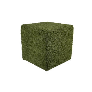 Pufa 40×40 cm kwadratowa ROLF baranek bouclé podnóżek ciemno zielona 795224 Pufa 40×40 cm kwadratowa ROLF baranek bouclé podnóżek ciemno zielona 795224