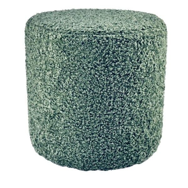 Pufa 40x40 cm kwadratowa ROLF baranek bouclé podnóżek turkusowa 795121