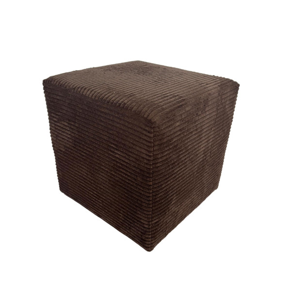 Pufa 40x40 sztruks kwadratowa POSO pufa do salonu siedzisko ciemno brązowa 794994