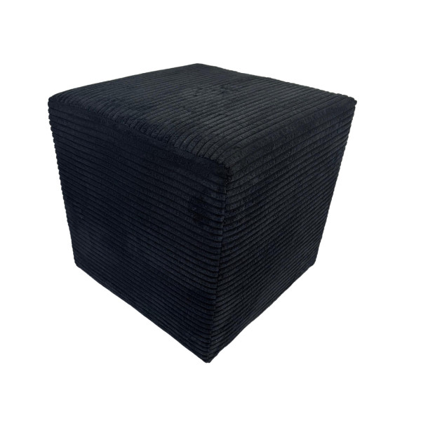 Pufa 40x40 sztruks kwadratowa POSO pufa do salonu siedzisko czarna 795145