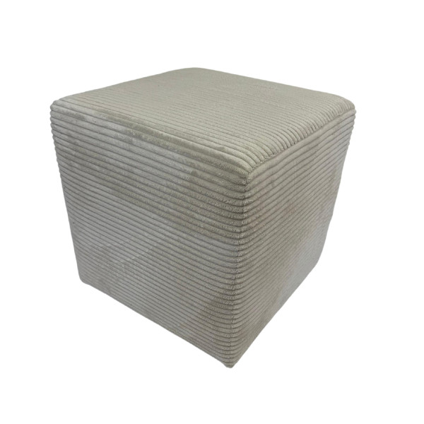 Pufa 40x40 sztruks kwadratowa POSO pufa do salonu siedzisko jasno beżowa 794988