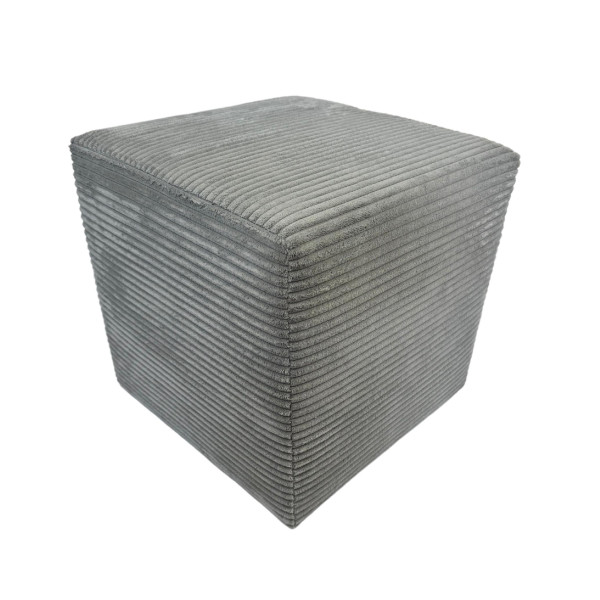 Pufa 40x40 sztruks kwadratowa POSO pufa do salonu siedzisko jasno szara 795013