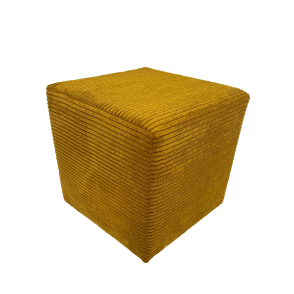 Pufa 40x40 sztruks kwadratowa POSO pufa do salonu siedzisko musztardowa 795041