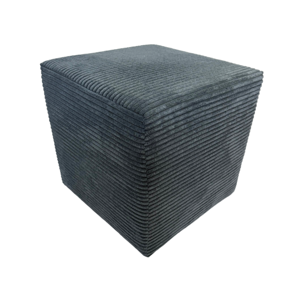 Pufa 40x40 sztruks kwadratowa POSO pufa do salonu siedzisko szara 795191