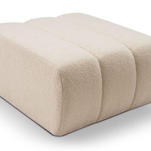 Pufa ALOO pikowana w tkaninie boucle Lambi, kremowa 752382