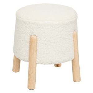 Pufa baranek z sosnowymi nogami BOUCL, 41 x 35 x 41,5 cm 438892 Pufa baranek z sosnowymi nogami BOUCL, 41 x 35 x 41,5 cm 438892