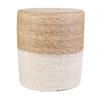 Pufa Bolsa naturalna/ biała boho 73865