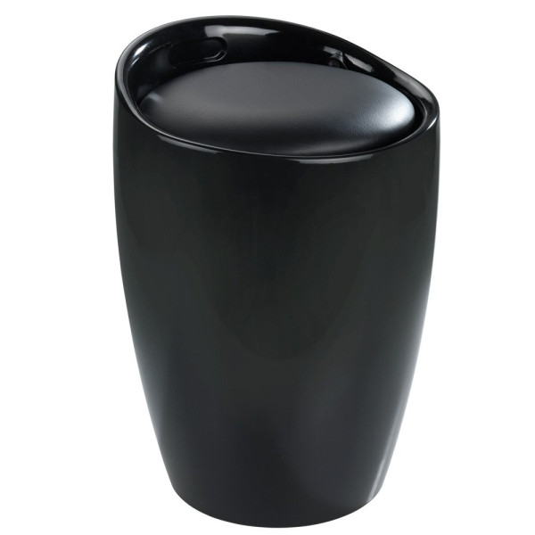 Pufa CANDY BLACK - kosz na pranie, 2w1, WENKO 153223
