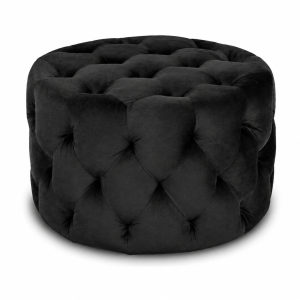 Pufa Chesterfield Moet pikowana glamour velvet czarna 63 cm 238846