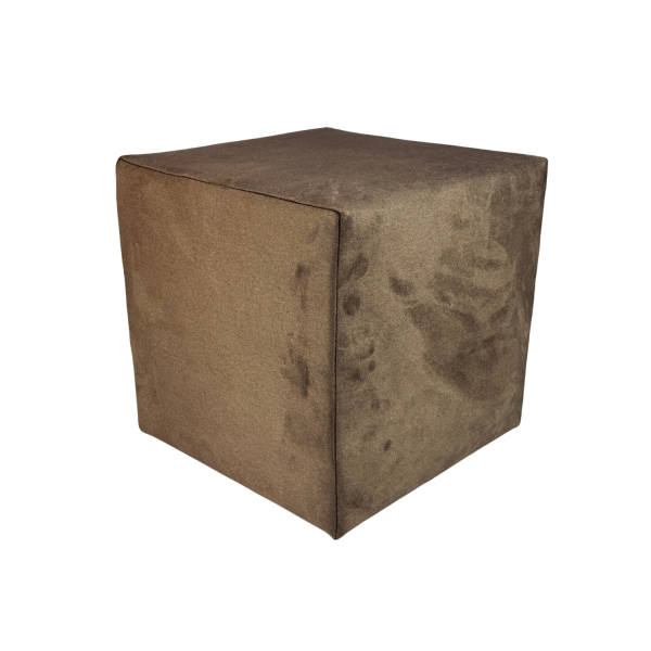 Pufa ELEMENT 40x40 cm kwadratowa trudnopalny welur do salonu ciemno brązowa 795096