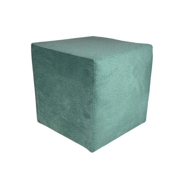 Pufa ELEMENT 40x40 cm kwadratowa trudnopalny welur do salonu jasna zieleń 795036