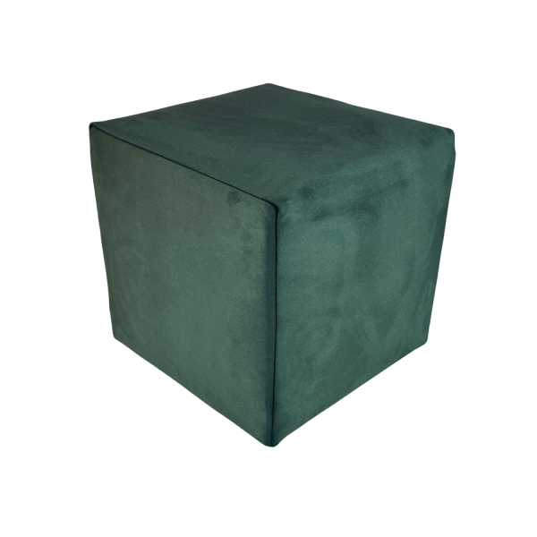Pufa ELEMENT 40x40 cm kwadratowa trudnopalny welur do salonu zieleń 795183