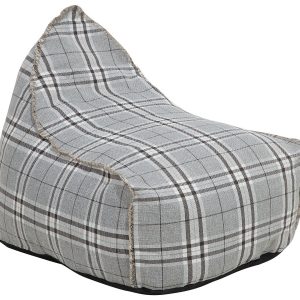 Pufa fotel worek XXL szara w kratę 568462 Pufa fotel worek XXL szara w kratę 568462