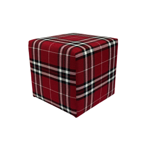 Pufa kwadratowa 40×40 cm LOBOX dwukolorowa elegancka krata czerwona 795073 Pufa kwadratowa 40×40 cm LOBOX dwukolorowa elegancka krata czerwona 795073