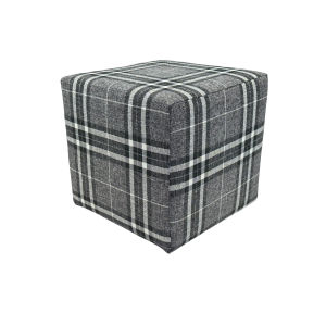 Pufa kwadratowa 40×40 cm LOBOX dwukolorowa elegancka krata jasno szara 795070 Pufa kwadratowa 40×40 cm LOBOX dwukolorowa elegancka krata jasno szara 795070