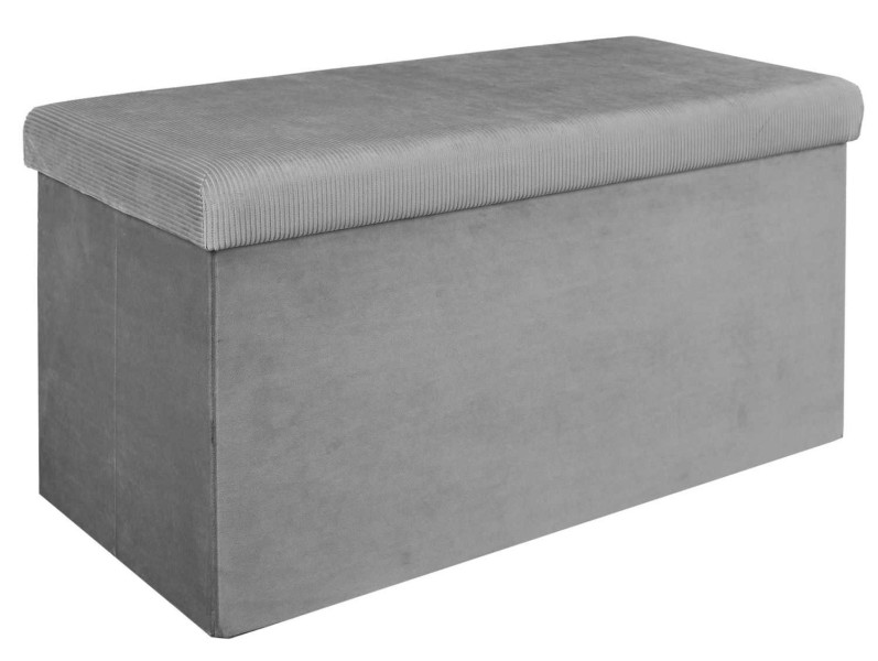 Pufa LINEA welurowa ze schowkiem Szara 38x77 cm 774938