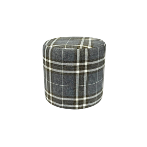 Pufa LOBOX plecionka 40×40 cm okrągła w kratę do salonu ciemno szara 795084 Pufa LOBOX plecionka 40×40 cm okrągła w kratę do salonu ciemno szara 795084