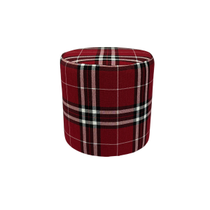 Pufa LOBOX plecionka 40×40 cm okrągła w kratę do salonu czerwona 795072 Pufa LOBOX plecionka 40×40 cm okrągła w kratę do salonu czerwona 795072