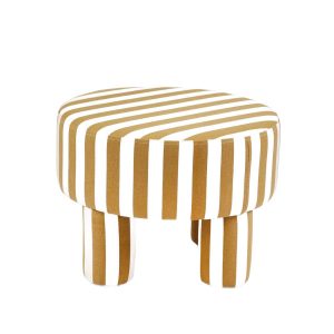 Pufa LUMEN beżowo-biała 50x50x37 cm HOMLA 961145 Pufa LUMEN beżowo-biała 50x50x37 cm HOMLA 961145