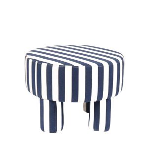 Pufa LUMEN niebiesko-biała 50x50x37 cm HOMLA 961146 Pufa LUMEN niebiesko-biała 50x50x37 cm HOMLA 961146