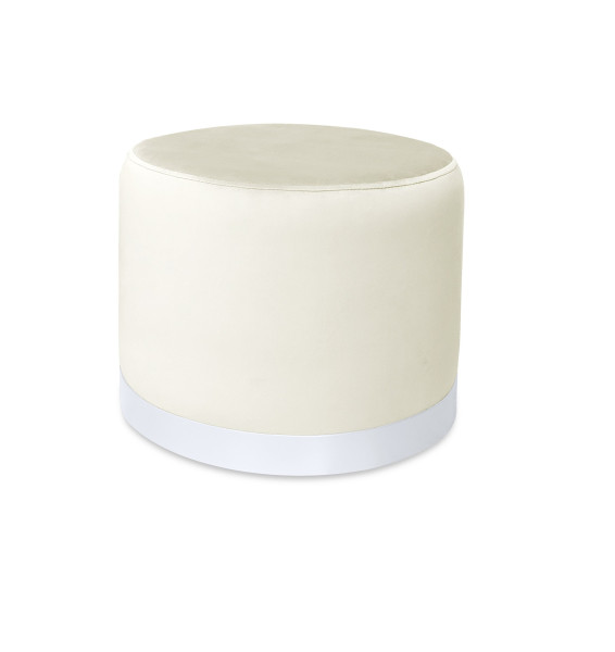 Pufa LUX elegancka podstawa metalowa biała MG50 1045650
