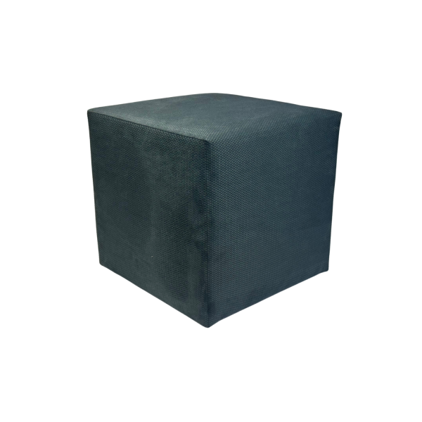 Pufa MAKALU 40x40 cm kwadratowa miękki pluszowy welur salon antracytowa 795220