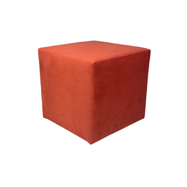 Pufa MAKALU 40x40 cm kwadratowa miękki pluszowy welur salon ceglana 795009