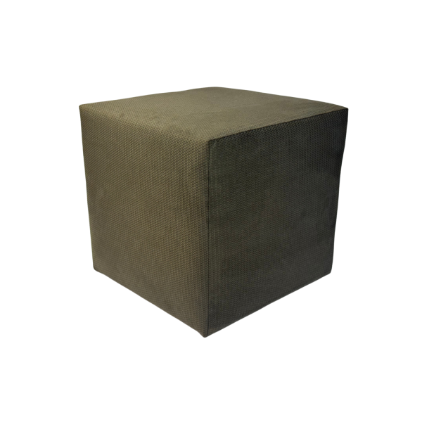 Pufa MAKALU 40x40 cm kwadratowa miękki pluszowy welur salon ciemno brązowa 795085
