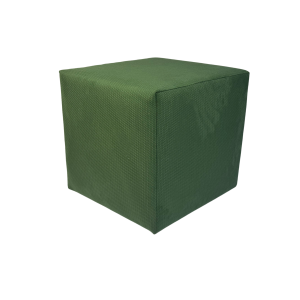Pufa MAKALU 40x40 cm kwadratowa miękki pluszowy welur salon ciemno zielona 795028