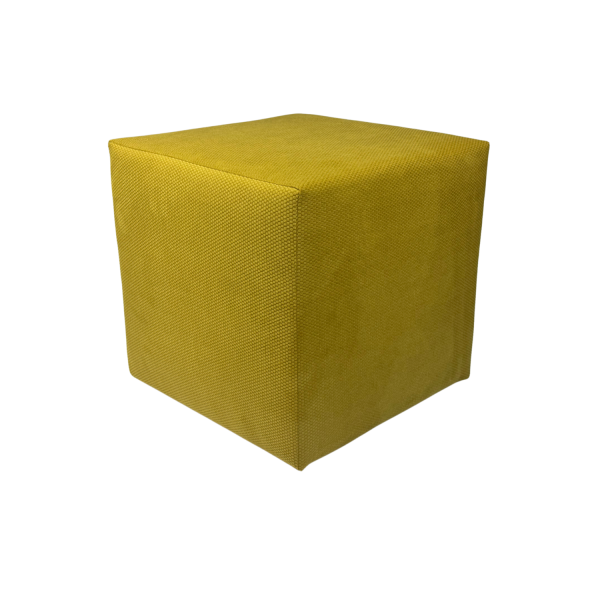 Pufa MAKALU 40x40 cm kwadratowa miękki pluszowy welur salon musztardowa 797440