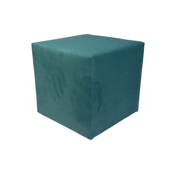 Pufa MAKALU 40x40 cm kwadratowa miękki pluszowy welur salon turkusowa 795052