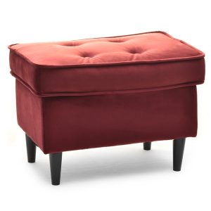 Pufa Malmo Bordowy Welur, Podstawa Czarny 344955 Pufa Malmo Bordowy Welur, Podstawa Czarny 344955
