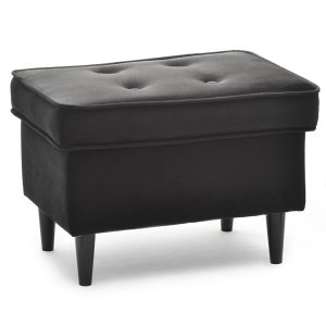 Pufa Malmo Czarny Welur, Podstawa Czarny 340502 Pufa Malmo Czarny Welur, Podstawa Czarny 340502