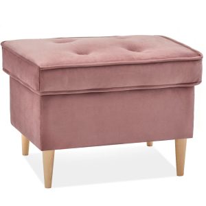 Pufa Malmo Pastelowy-Róż Welur, Podstawa Buk 340519 Pufa Malmo Pastelowy-Róż Welur, Podstawa Buk 340519