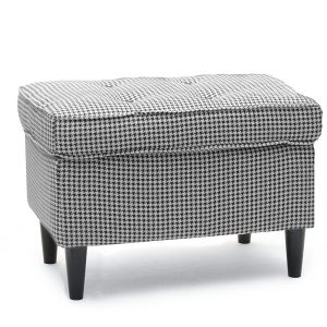 Pufa Malmo Pepitka Tkanina, Podstawa Czarny 340514 Pufa Malmo Pepitka Tkanina, Podstawa Czarny 340514