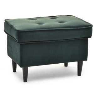 Pufa Malmo Zielony Welur, Podstawa Czarny 340516 Pufa Malmo Zielony Welur, Podstawa Czarny 340516