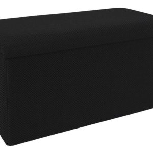Pufa MELLOW Czarna ze Schowkiem 38×76 cm do salonu 774599 Pufa MELLOW Czarna ze Schowkiem 38×76 cm do salonu 774599