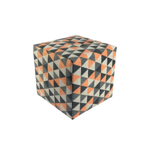 Pufa MERCURE welurowa 40×40 cm trójkąty kwadratowa pufa do salonu czarna 796856 Pufa MERCURE welurowa 40×40 cm trójkąty kwadratowa pufa do salonu czarna 796856