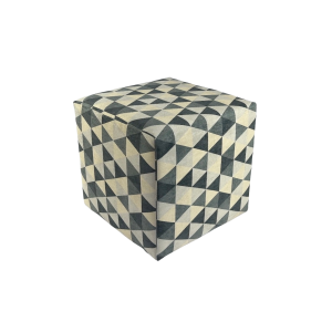 Pufa MERCURE welurowa 40×40 cm trójkąty kwadratowa pufa do salonu szara 796864 Pufa MERCURE welurowa 40×40 cm trójkąty kwadratowa pufa do salonu szara 796864