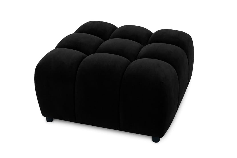 Pufa, pufa modułowa Bolla, tkanina Bluvel, Czarny 828758