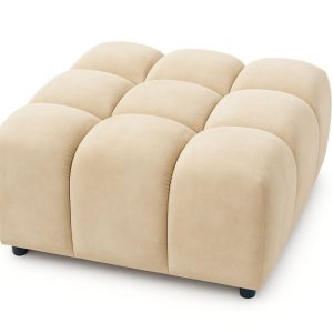 Pufa, pufa modułowa Bolla, tkanina Bluvel, Kremowy 828759