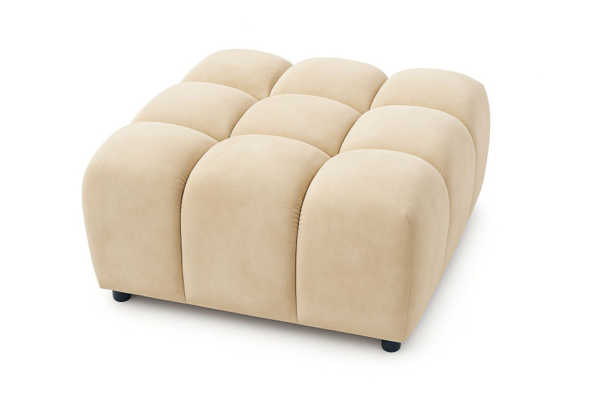 Pufa, pufa modułowa Bolla, tkanina Bluvel, Kremowy 828759