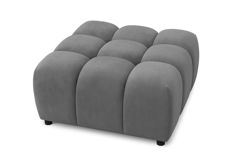 Pufa, pufa modułowa Bolla, tkanina Bluvel, Szary 828753
