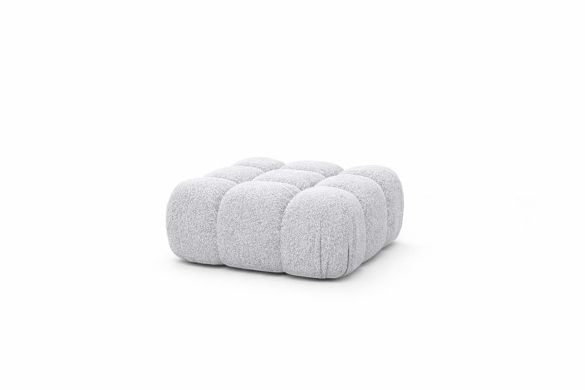 Pufa modułowa, tkanina bukla Abriamo, Jasnoszary, Selia 938693