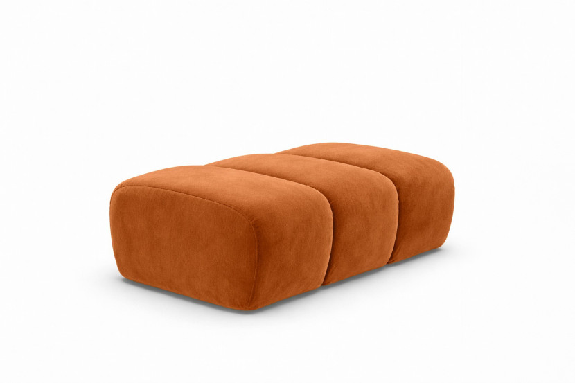 Pufa modułowa, tkanina welur Bluvel, Cynamonowy, CROISSANT 969845