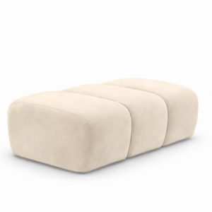 Pufa modułowa, tkanina welur Bluvel, Kremowy, CROISSANT 969844 Pufa modułowa, tkanina welur Bluvel, Kremowy, CROISSANT 969844