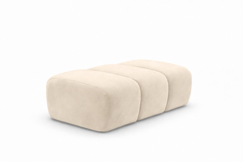 Pufa modułowa, tkanina welur Bluvel, Kremowy, CROISSANT 969844