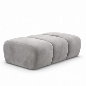 Pufa modułowa, tkanina welur Bluvel, Szary, CROISSANT 969847 Pufa modułowa, tkanina welur Bluvel, Szary, CROISSANT 969847